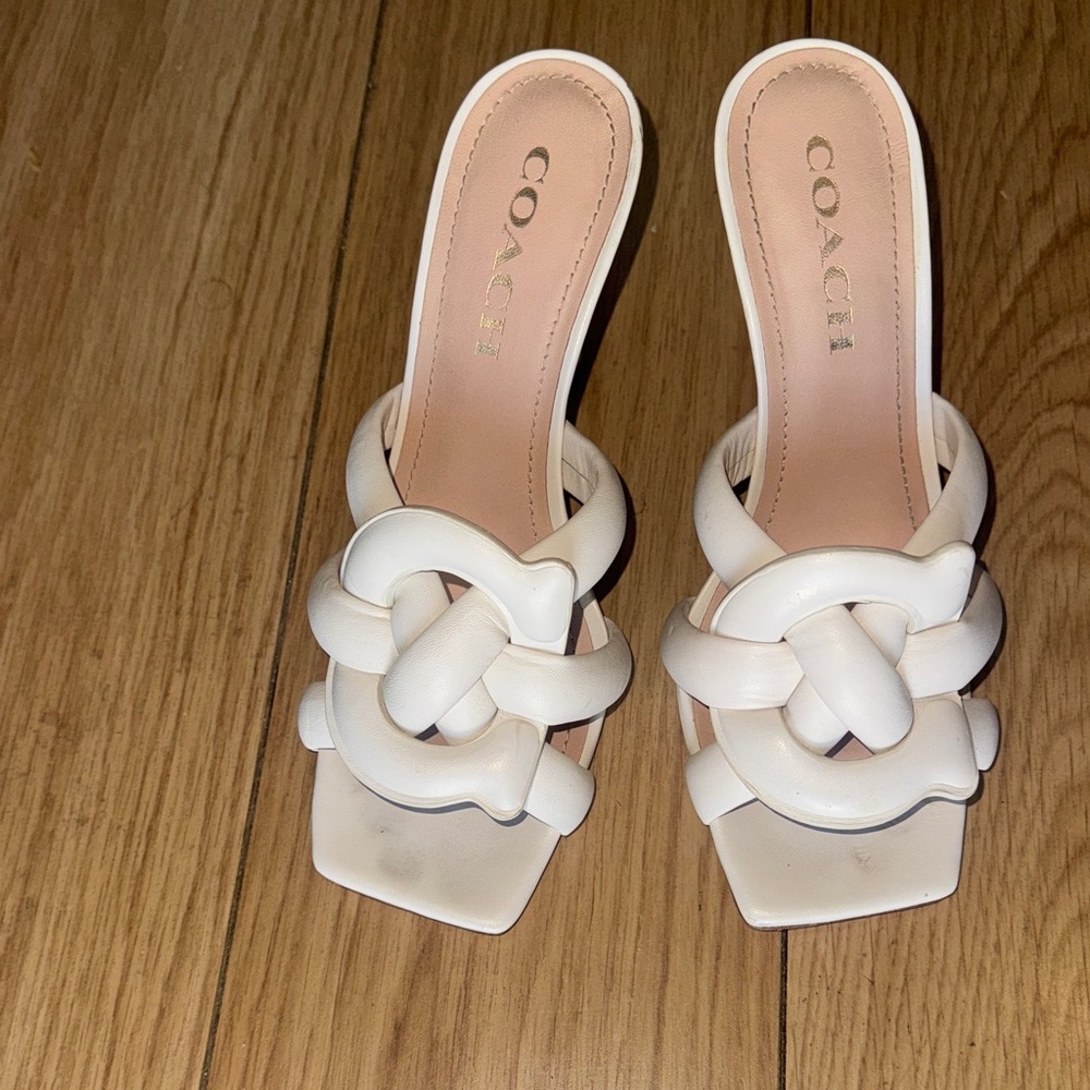Coach Cream Women's Heeled Sandals